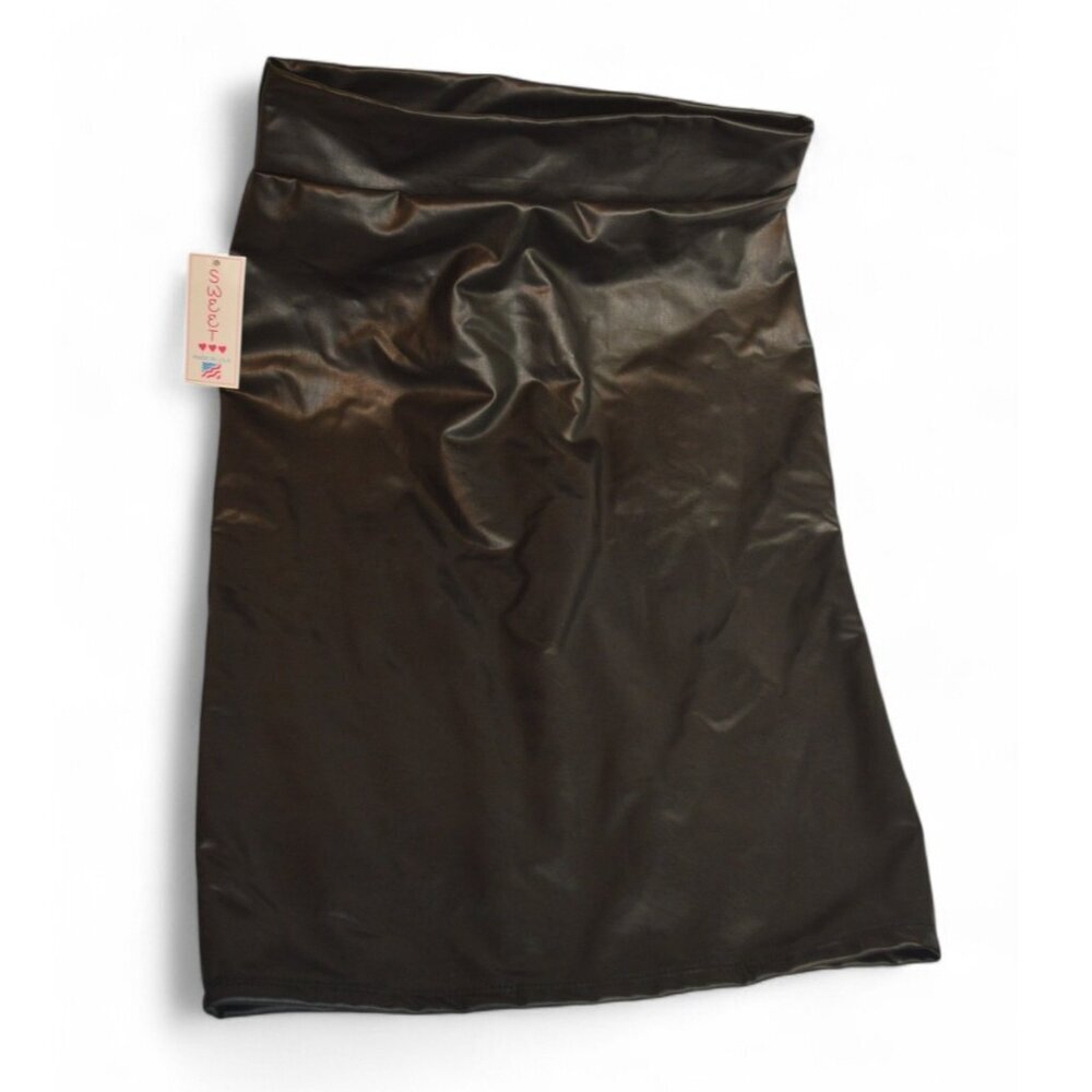 Sweet Women’s L Black Faux Leather Mini Skirt Made in USA NWT